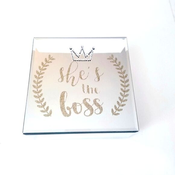 Mirrored velvet lined jewelry Box - Picture 1 of 6